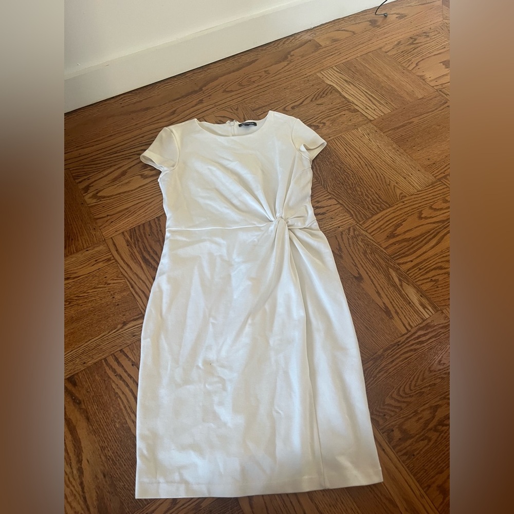 Express size small cream dress rouched